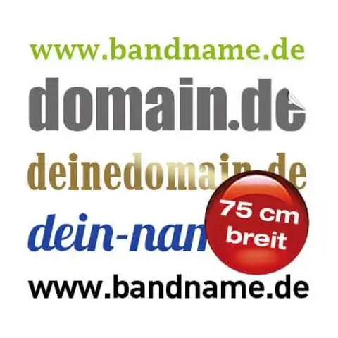 Domainaufkleber 75 cm breit