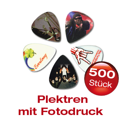 500 Zelluloid Plektrum mit Fotomotiv bedruckt