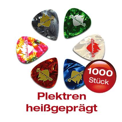 1000 Nylon Plektren heißgeprägt