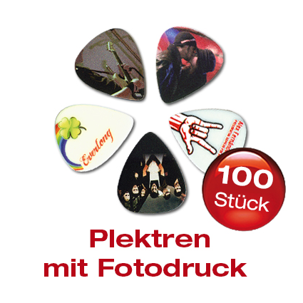 100 Zelluloid Plektrum mit Fotomotiv bedruckt