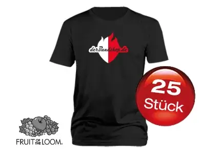 25 Bandshirts mit 2-farbigem Druck