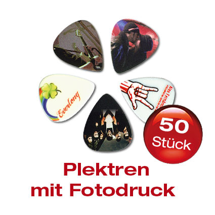 50 Zelluloid Plektrum mit Fotomotiv bedruckt 