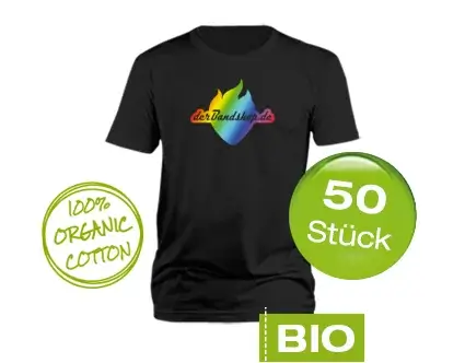 50 Bio Bandshirts mit 5-farbigem Druck