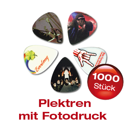 1000 Zelluloid Plektrum mit Fotomotiv bedruckt