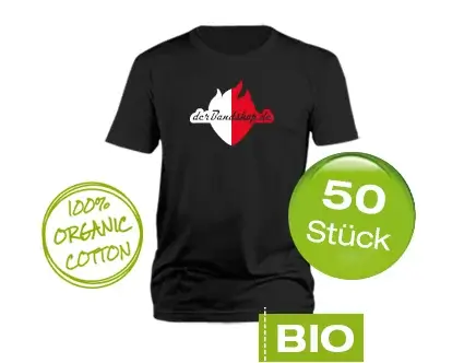 50 Bio Bandshirts mit 2-farbigem Druck
