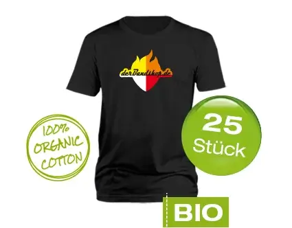 25 Bio Bandshirts mit 4-farbigem Druck