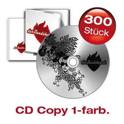 300 CD´s mit 1 farbigem schwarzen Labeldruck