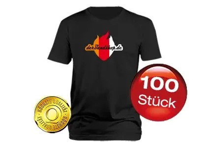 100 Premium Bandshirts mit 3-farbigem Druck